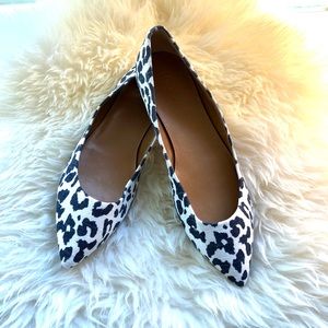 J. Crew Factory Pointed Toe Leopard Flats sz 10